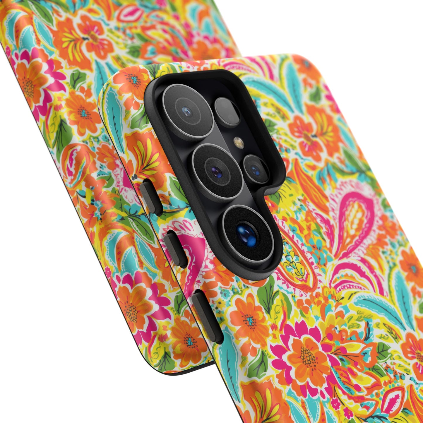 Vibrant Floral Paisley phone case | Tough Cases | Orange and Pink Floral | iPhone 17