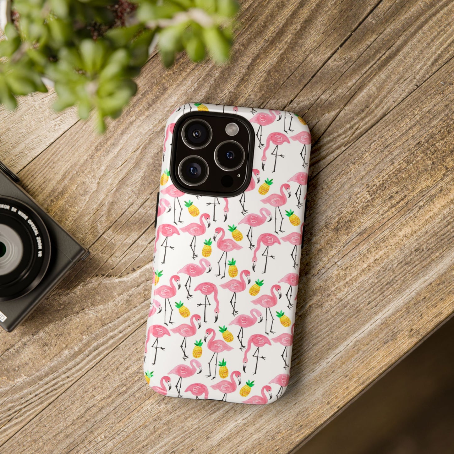 Flamingo & Pineapple Tough Case — Pink Tropical Phone Case