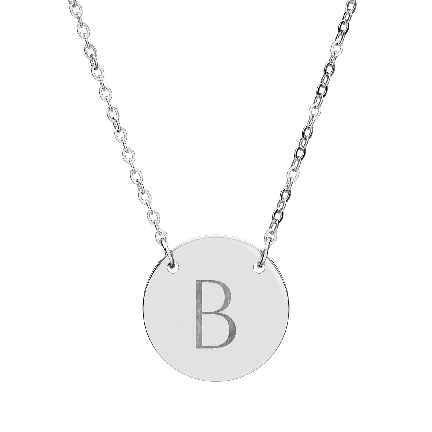 Engraved Initial Circle Necklace — Personalized Monogram Pendant