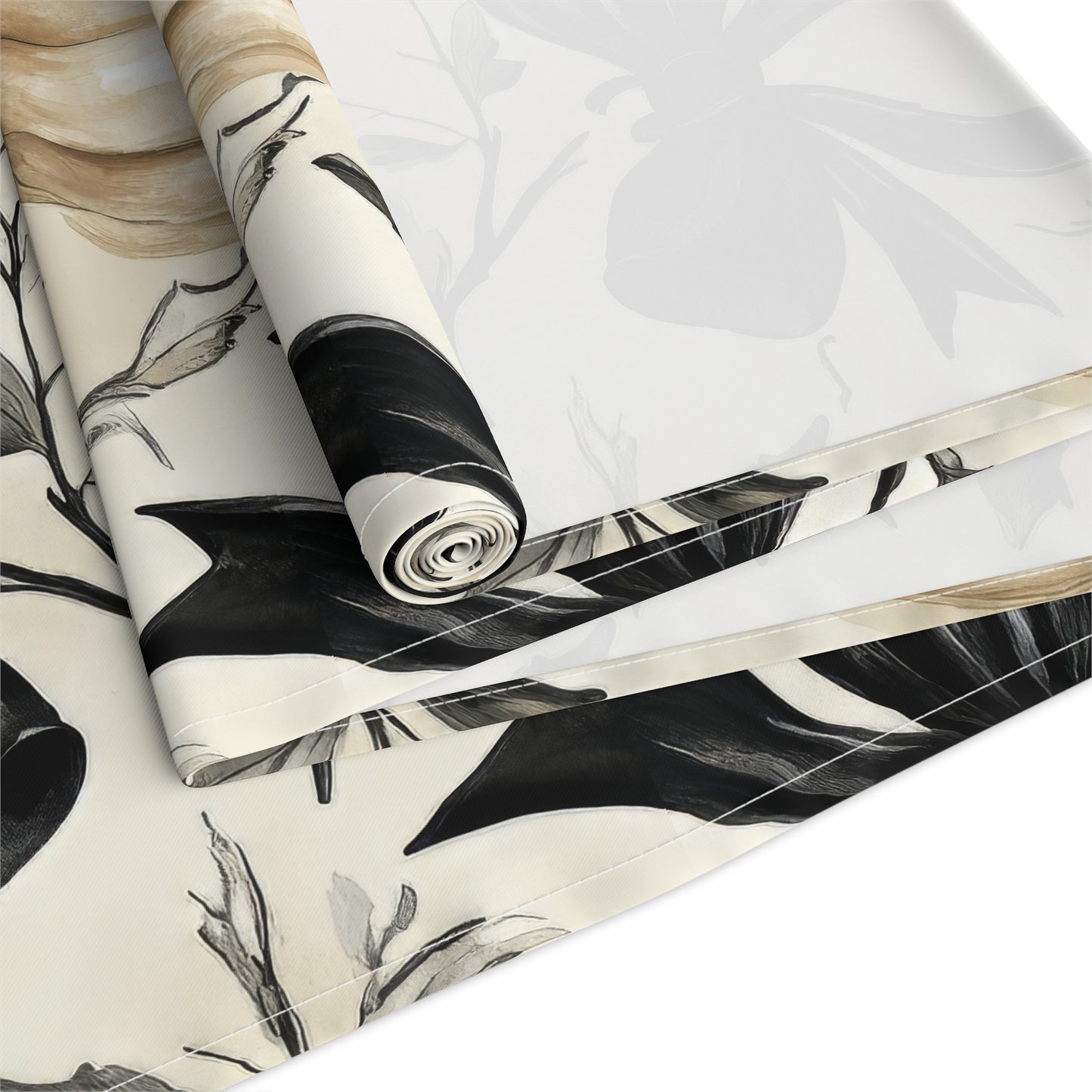 Table Runner, Pumpkins and Black Bows