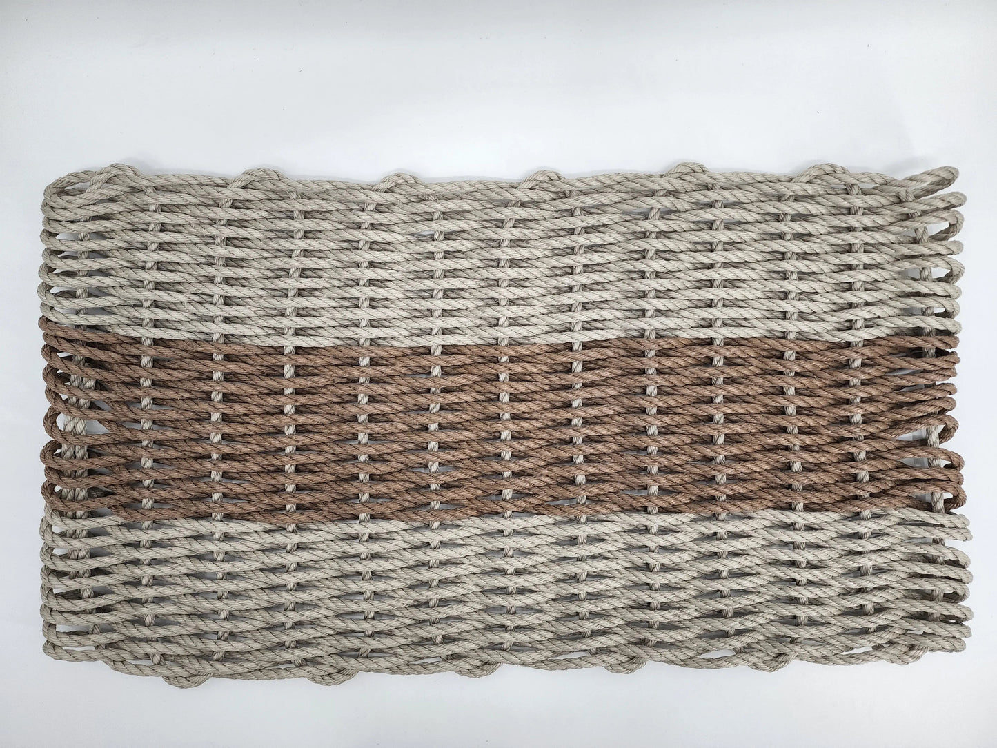 Lobster Rope Mat Tan and Brown, Natural Color