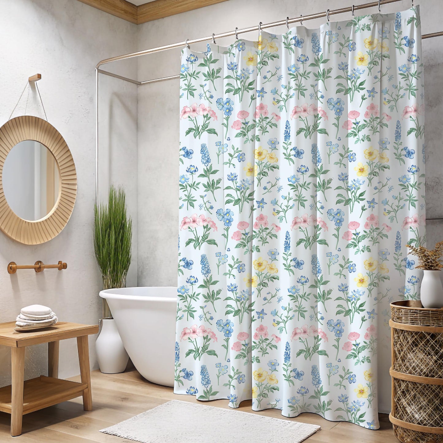 Custom Shower Curtain, Wildflowers