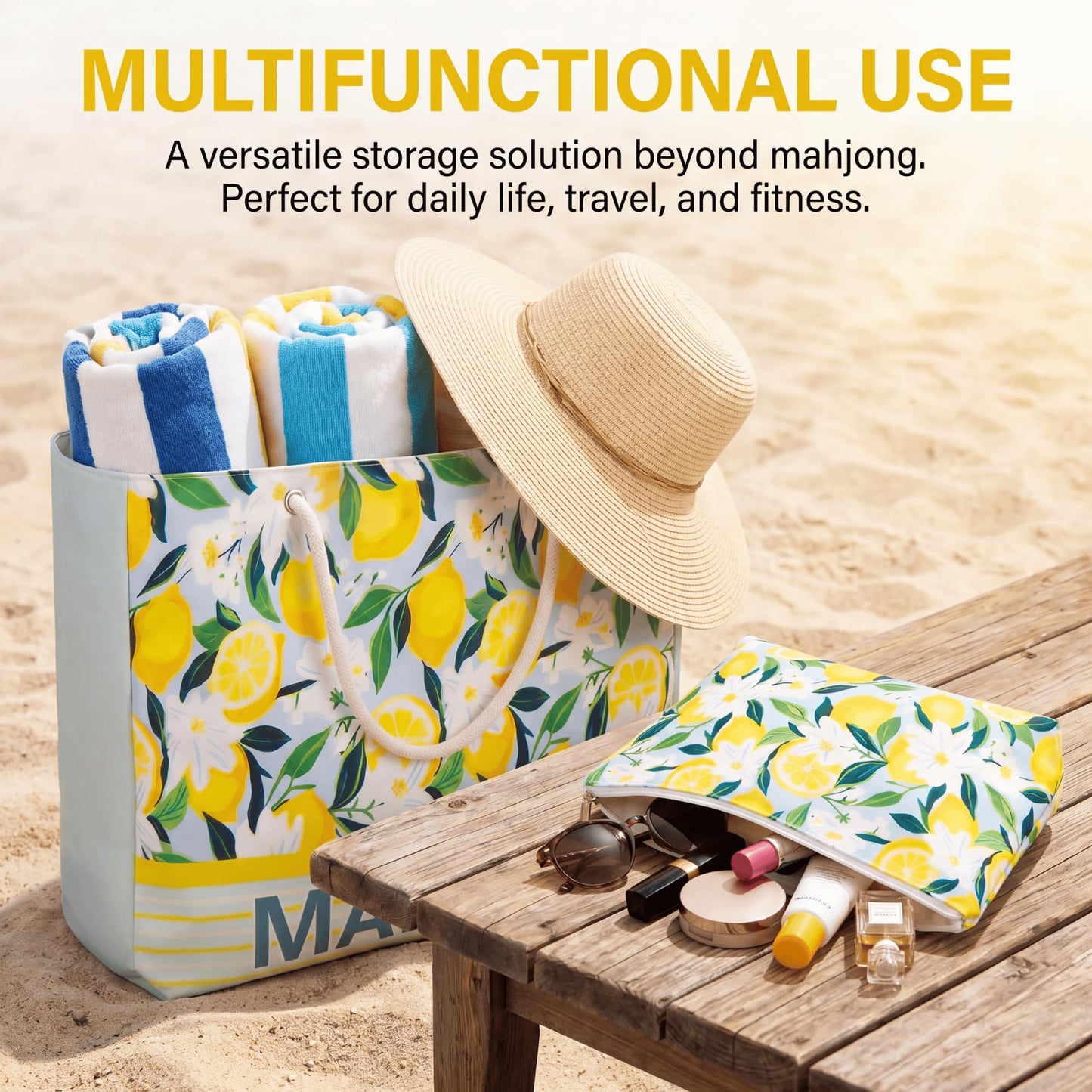 Soulchen 3 Pcs Mahjong Bag Set LEMONS: Amazon