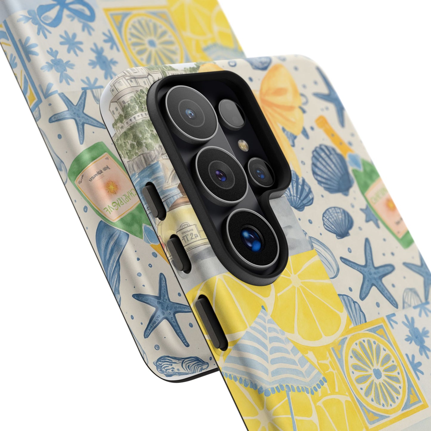 Coastal Collage Phone Case | Beach Shells, Starfish, Lemon, Scenic Travel | Italian Summer