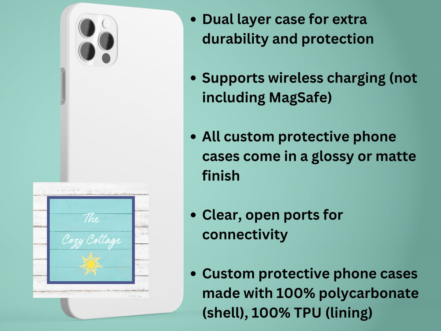Custom Phone Case, Wildflowers and Personalized Name