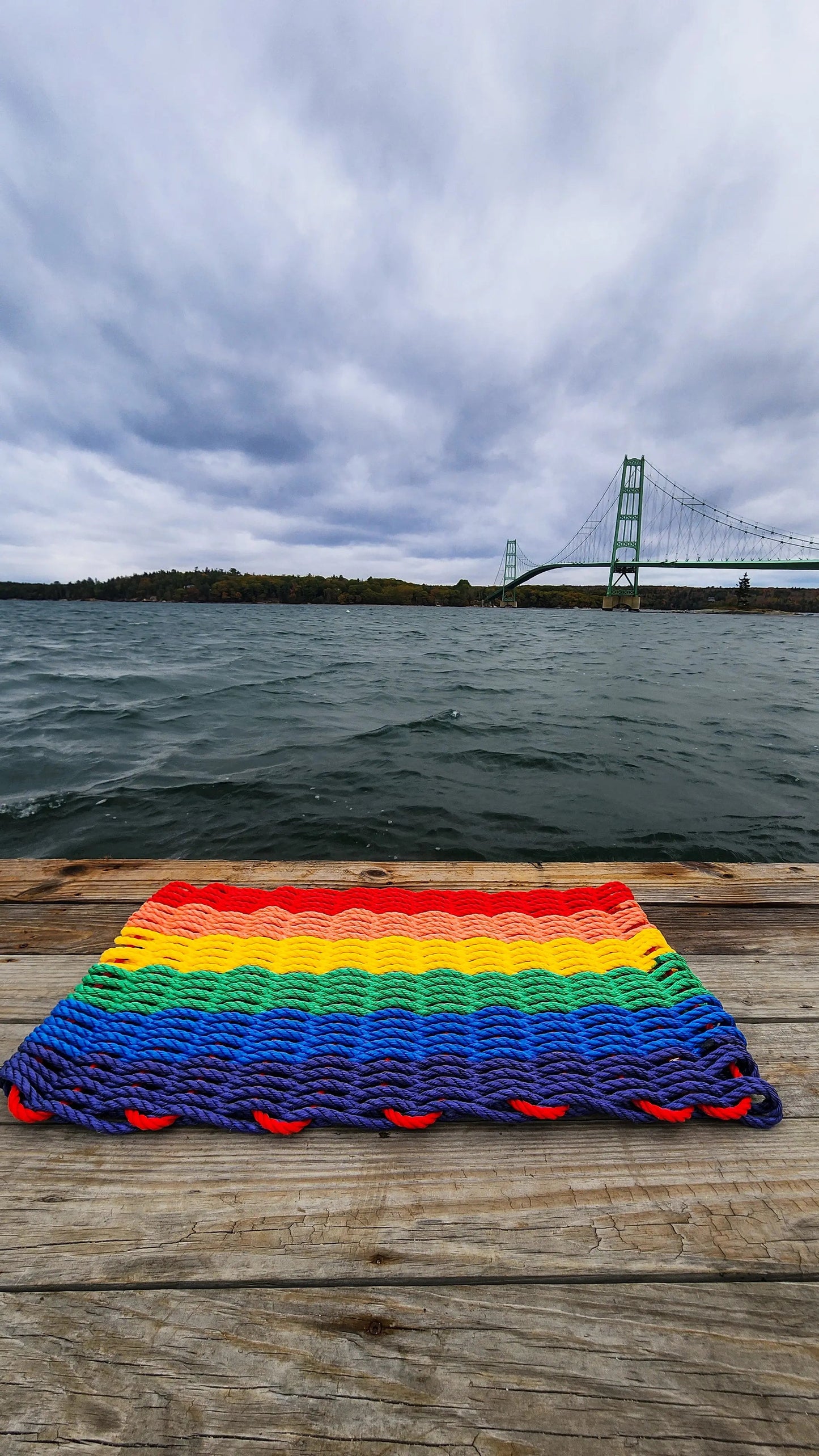 Rainbow Lobster Rope Doormat