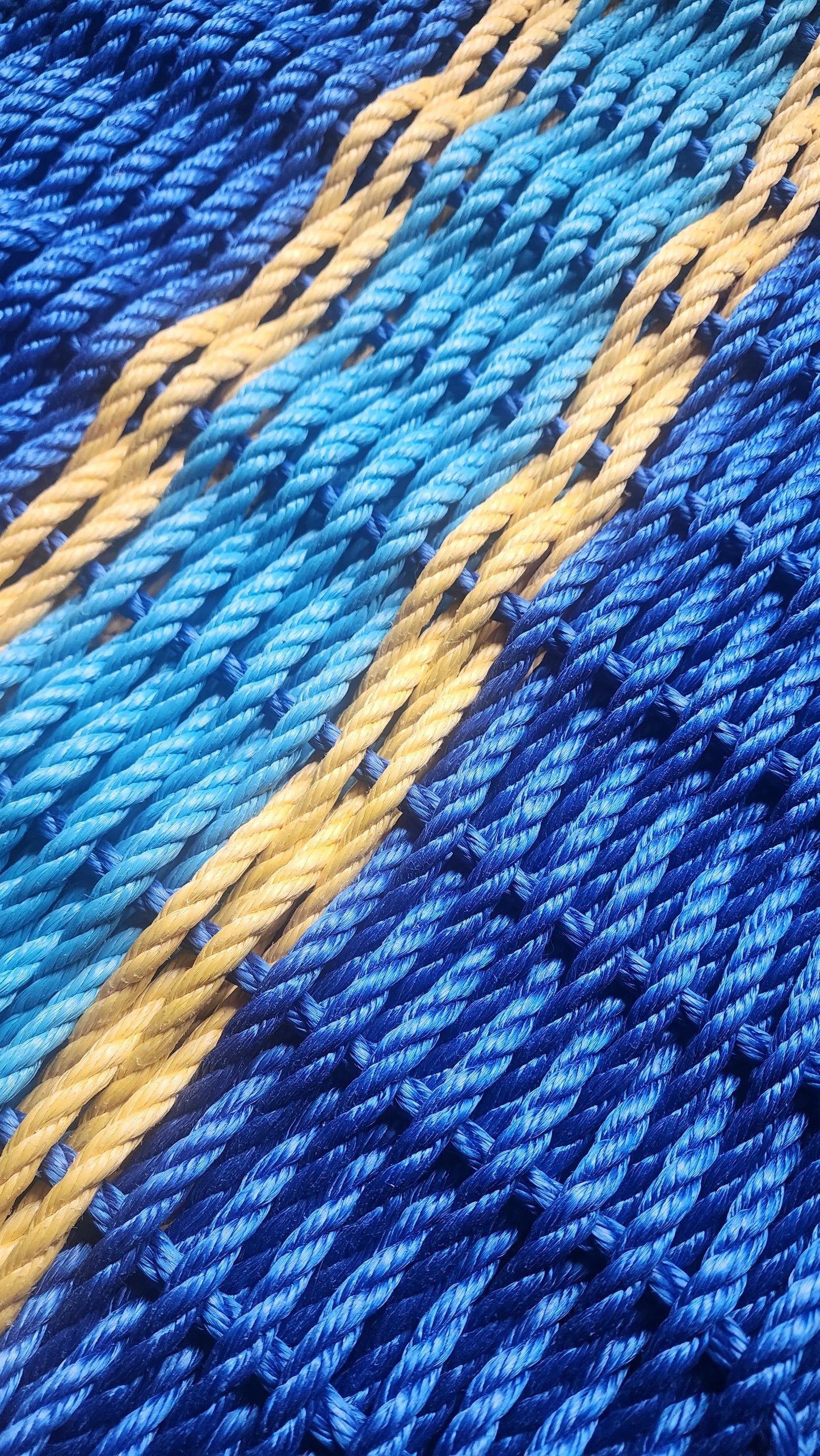 Blue, Light Blue & Yellow Accent Lobster Rope Doormat