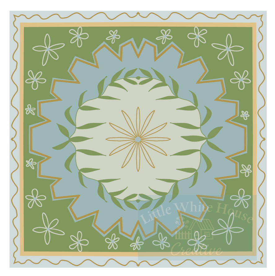 "Harper" Cottage Style Vinyl Mahjong Mat - 31" x 31"