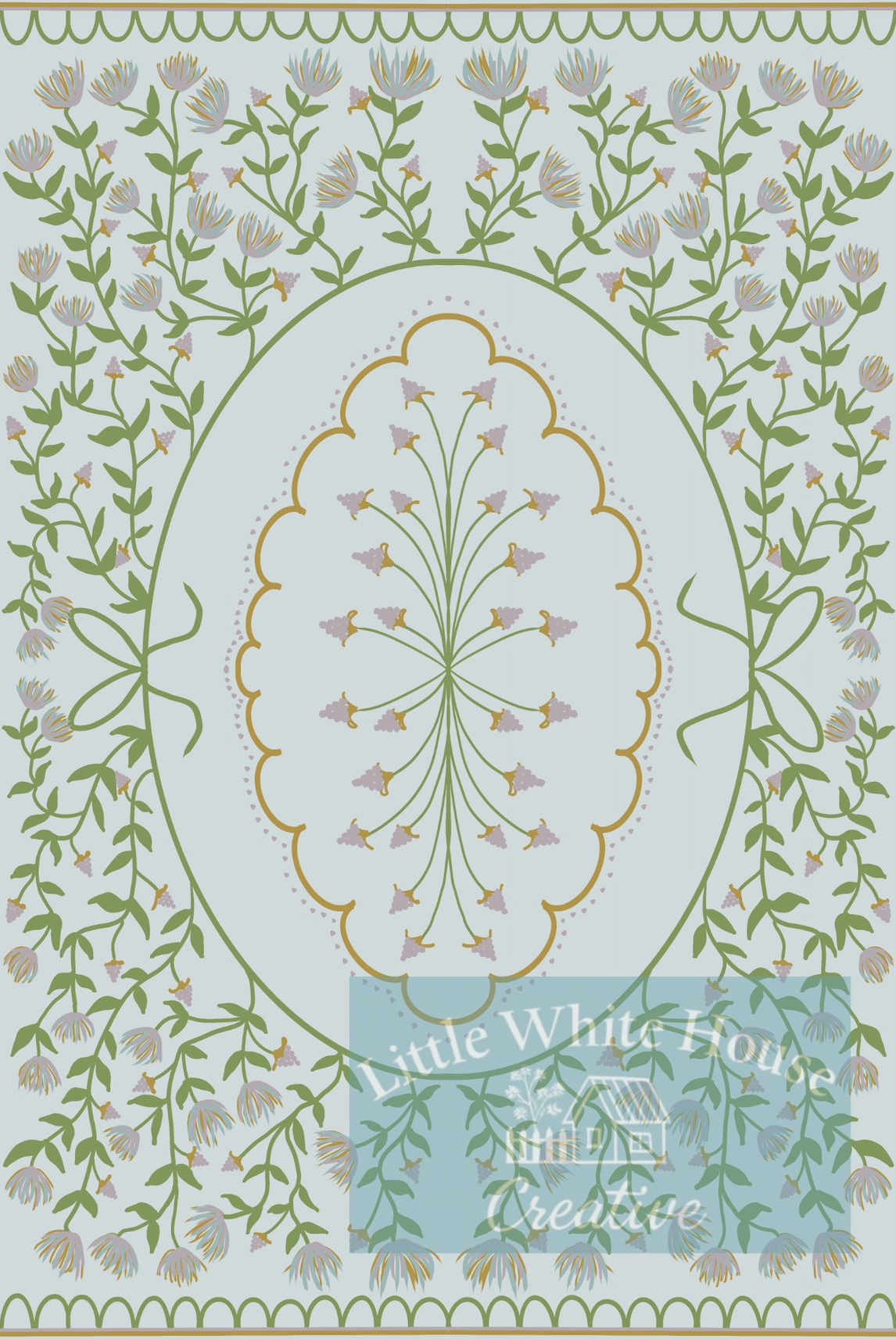 "Cottage Kitchen" Vintage Floral Vinyl Mat- 24"x36"