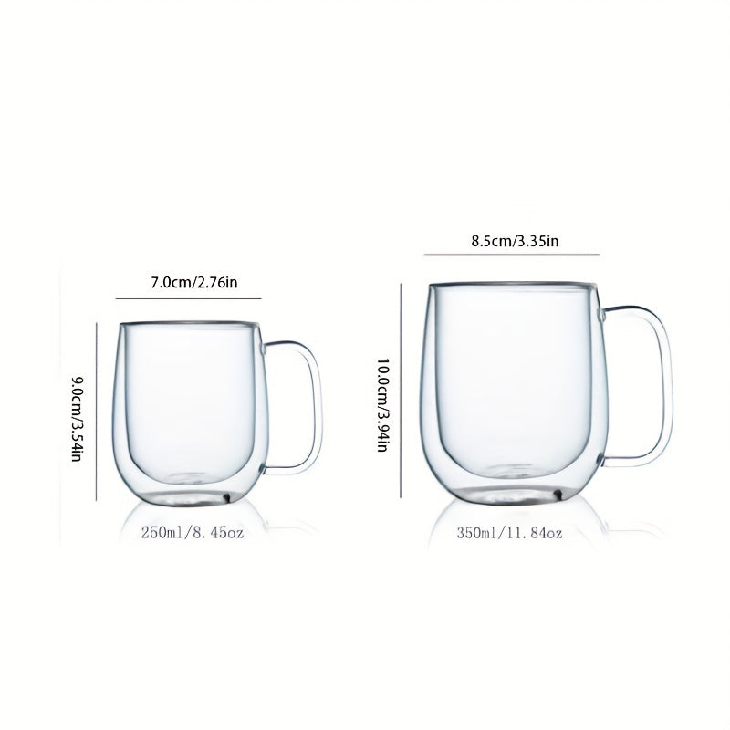 Double-Walled Glass Coffee Mug with Handle