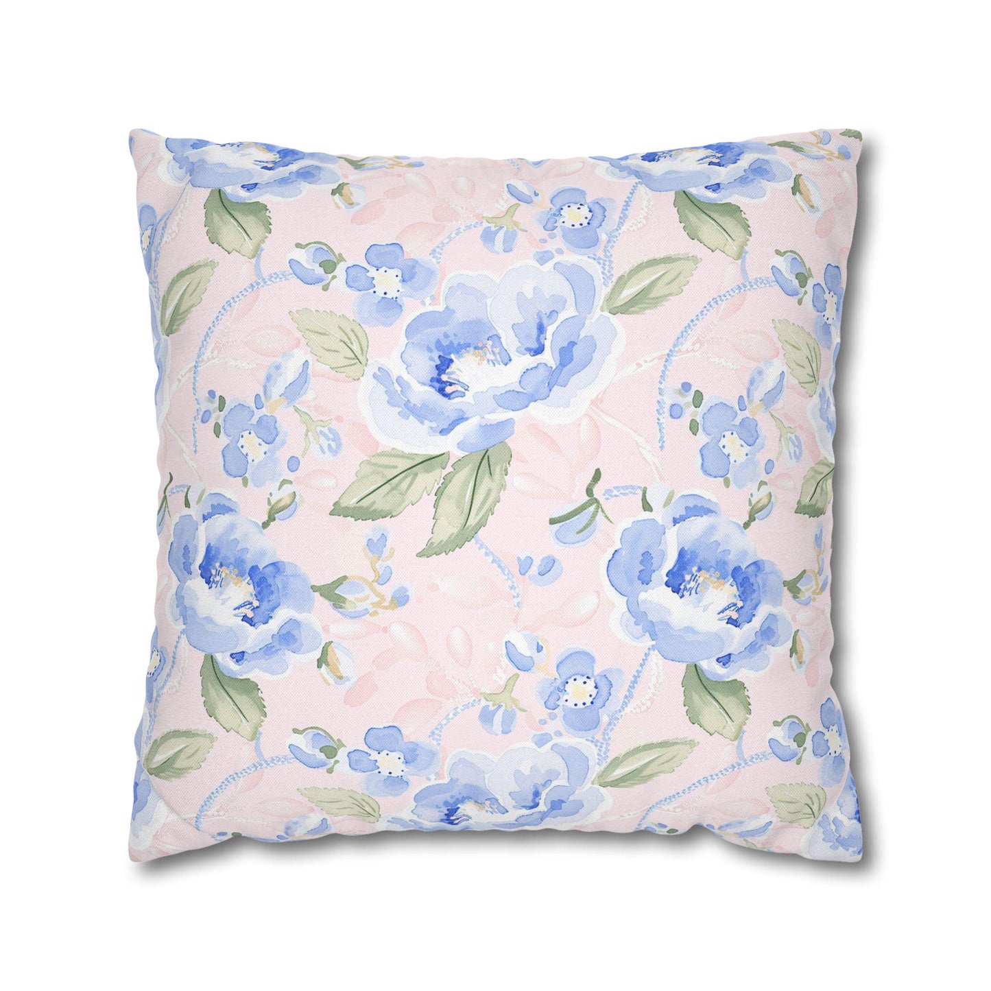 Custom Throw Pillow, Blue Roses