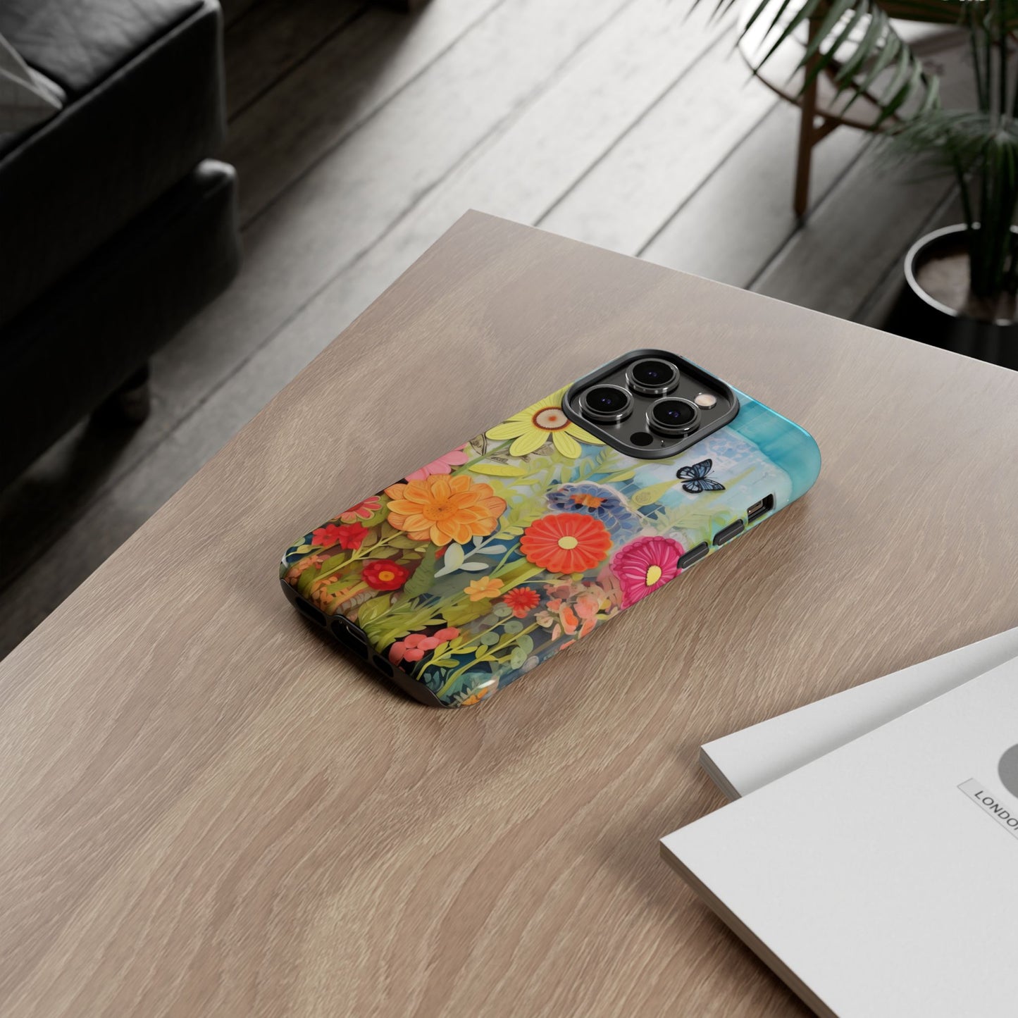Whimsical Floral Garden phone case | Tough Case | 3d Floral Pattern | iPhone 17