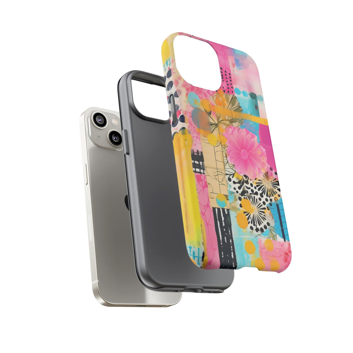Pink Floral Abstract Phone Case | Tough Cases | iPhone 17