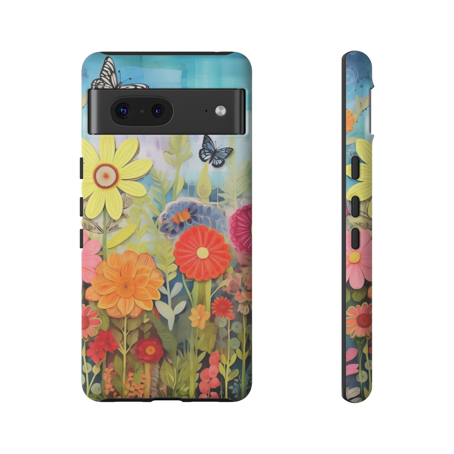 Whimsical Floral Garden phone case | Tough Case | 3d Floral Pattern | iPhone 17