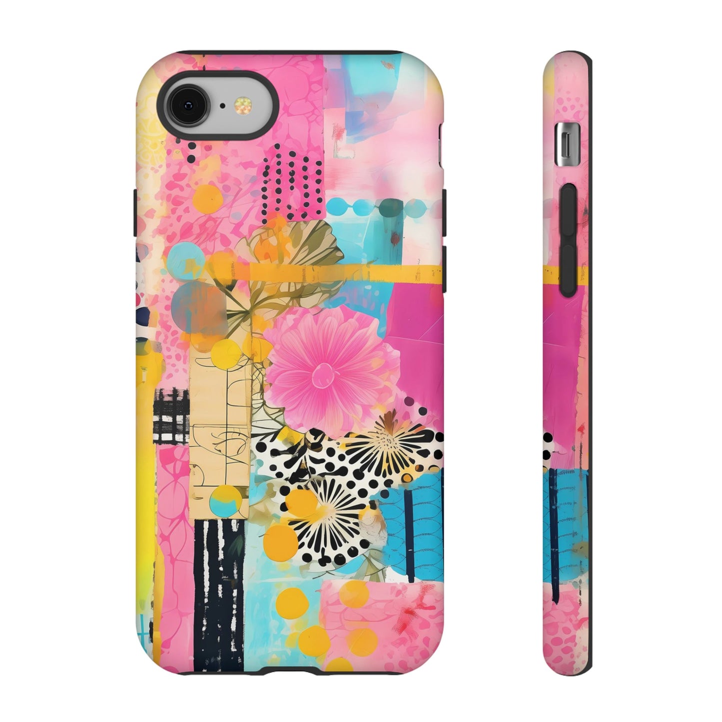 Pink Floral Abstract Phone Case | Tough Cases | iPhone 17