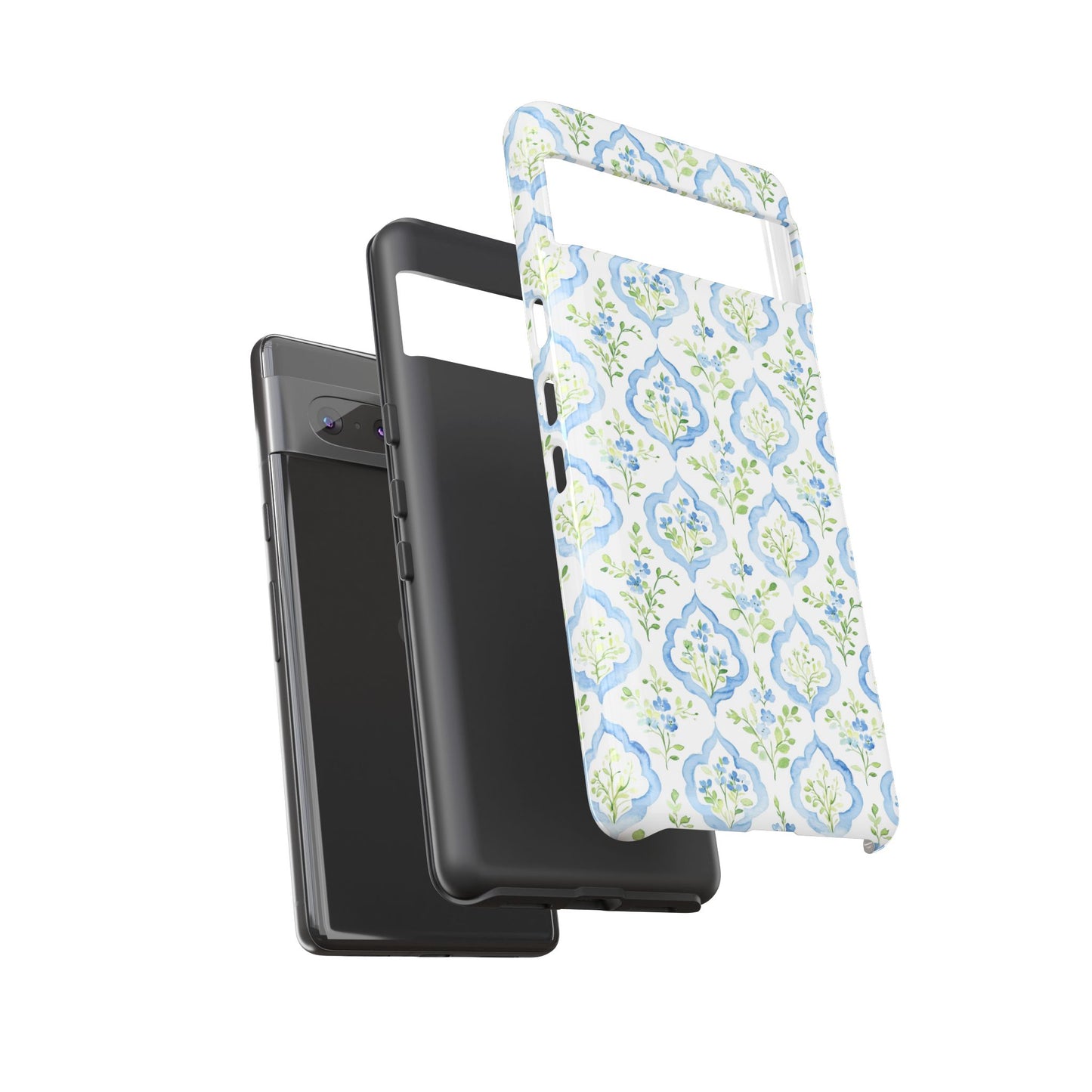 Blue Floral Damask phone case | Tough Case | iPhone 17