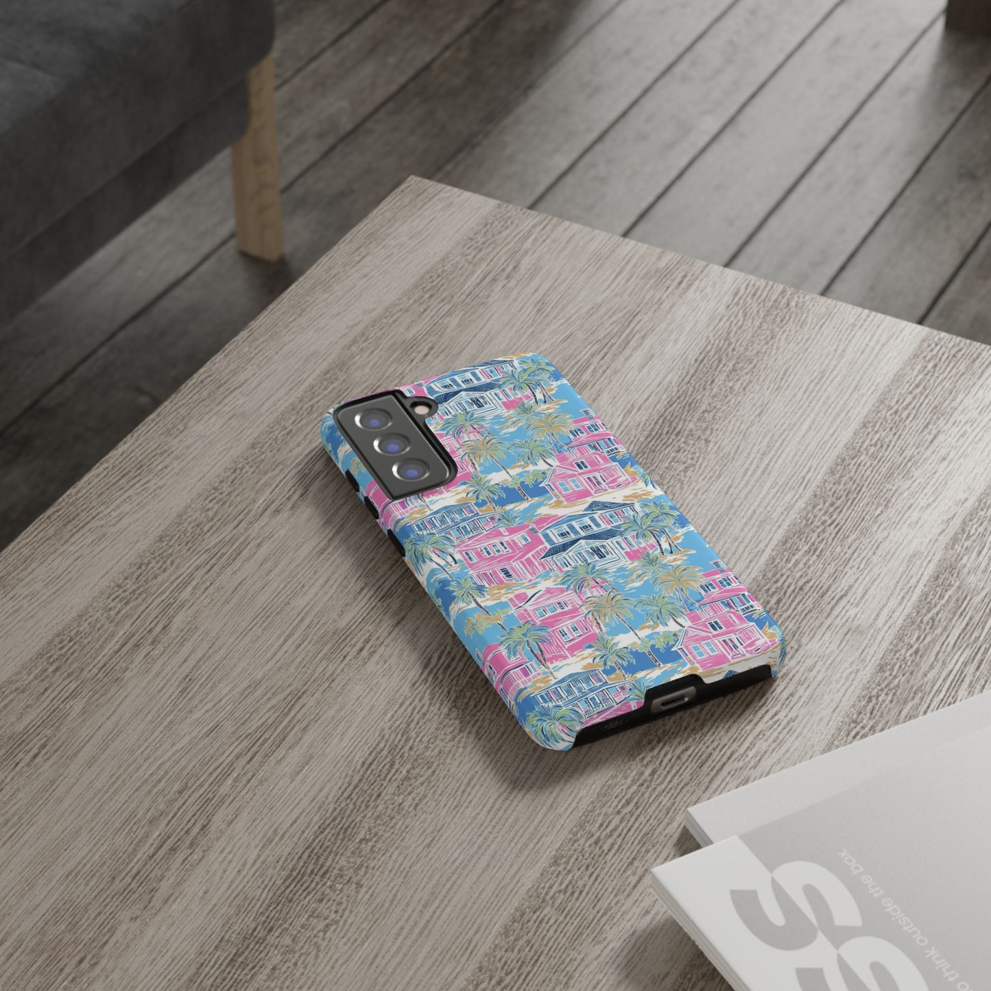Tropical Beach Houses Tough Case | Palm Tree Coastal Phone Cover | iPhone 17