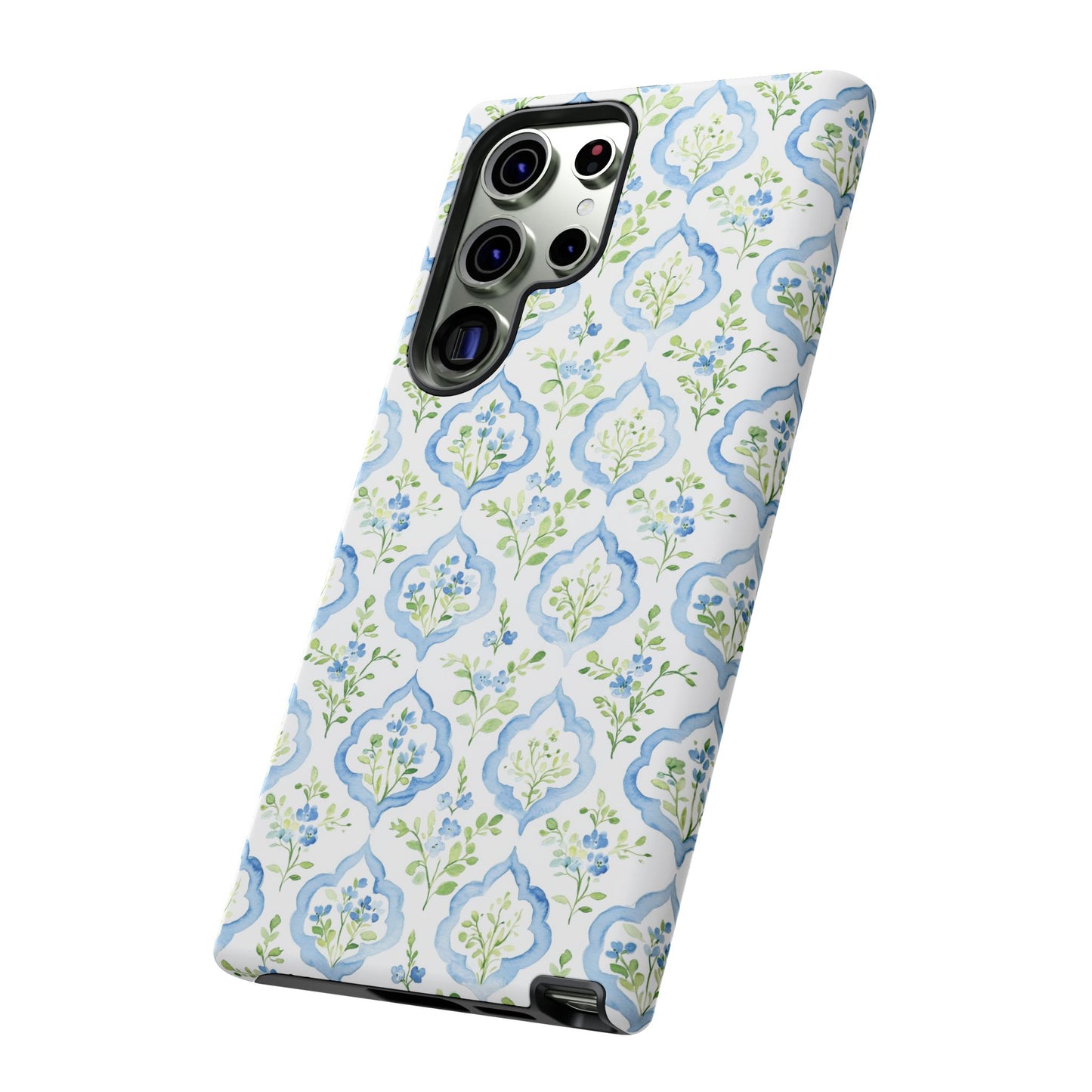 Blue Floral Damask phone case | Tough Case | iPhone 17