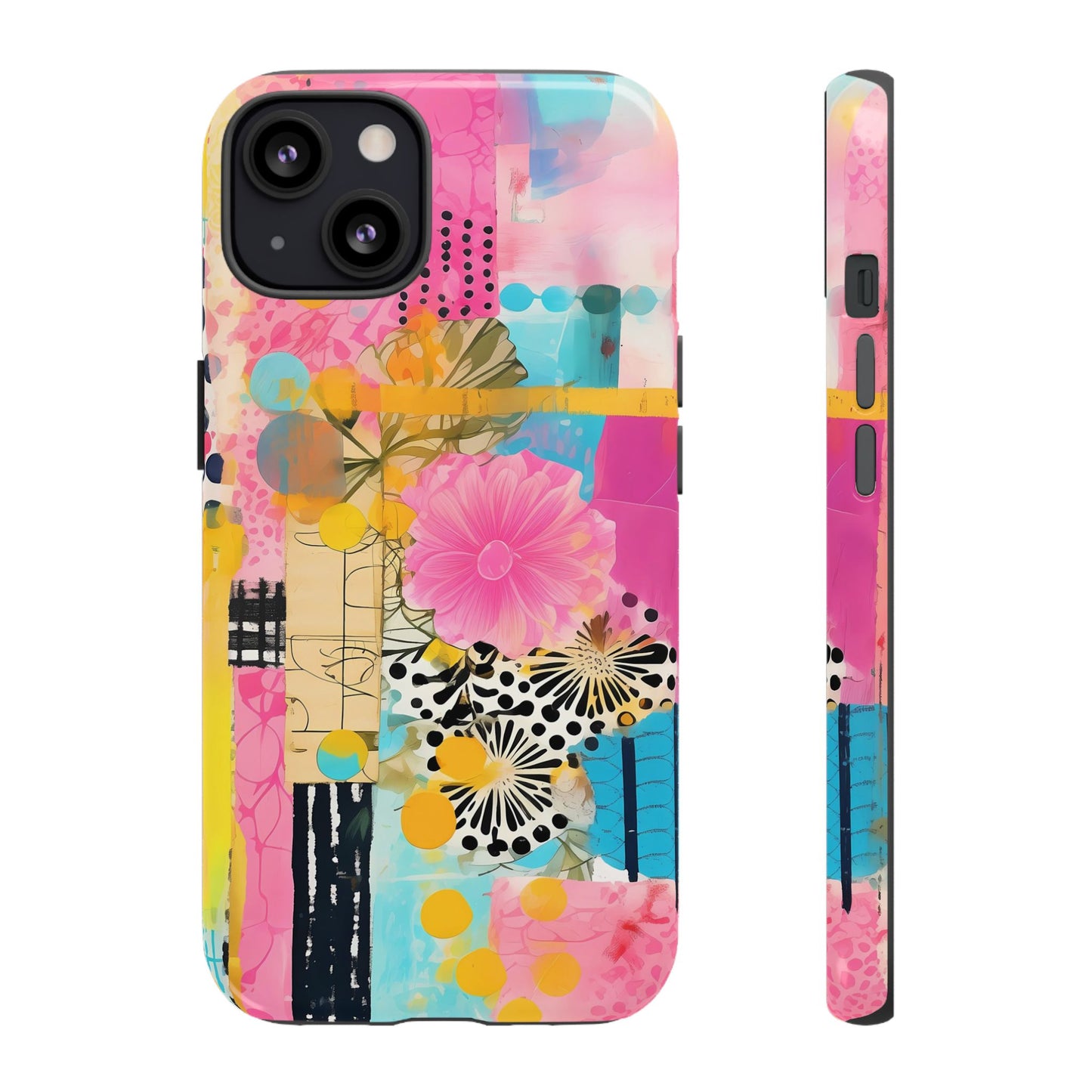 Pink Floral Abstract Phone Case | Tough Cases | iPhone 17