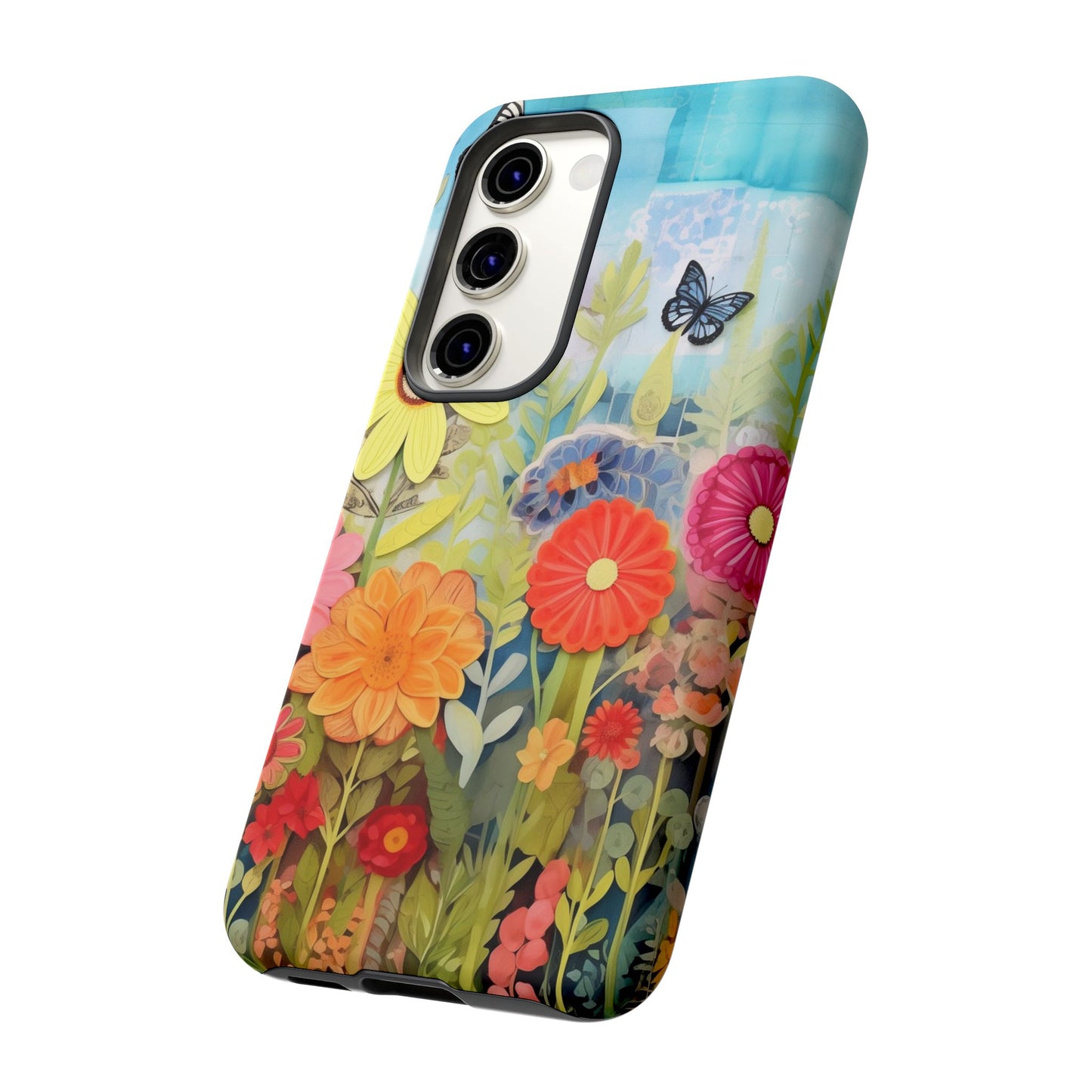 Whimsical Floral Garden phone case | Tough Case | 3d Floral Pattern | iPhone 17