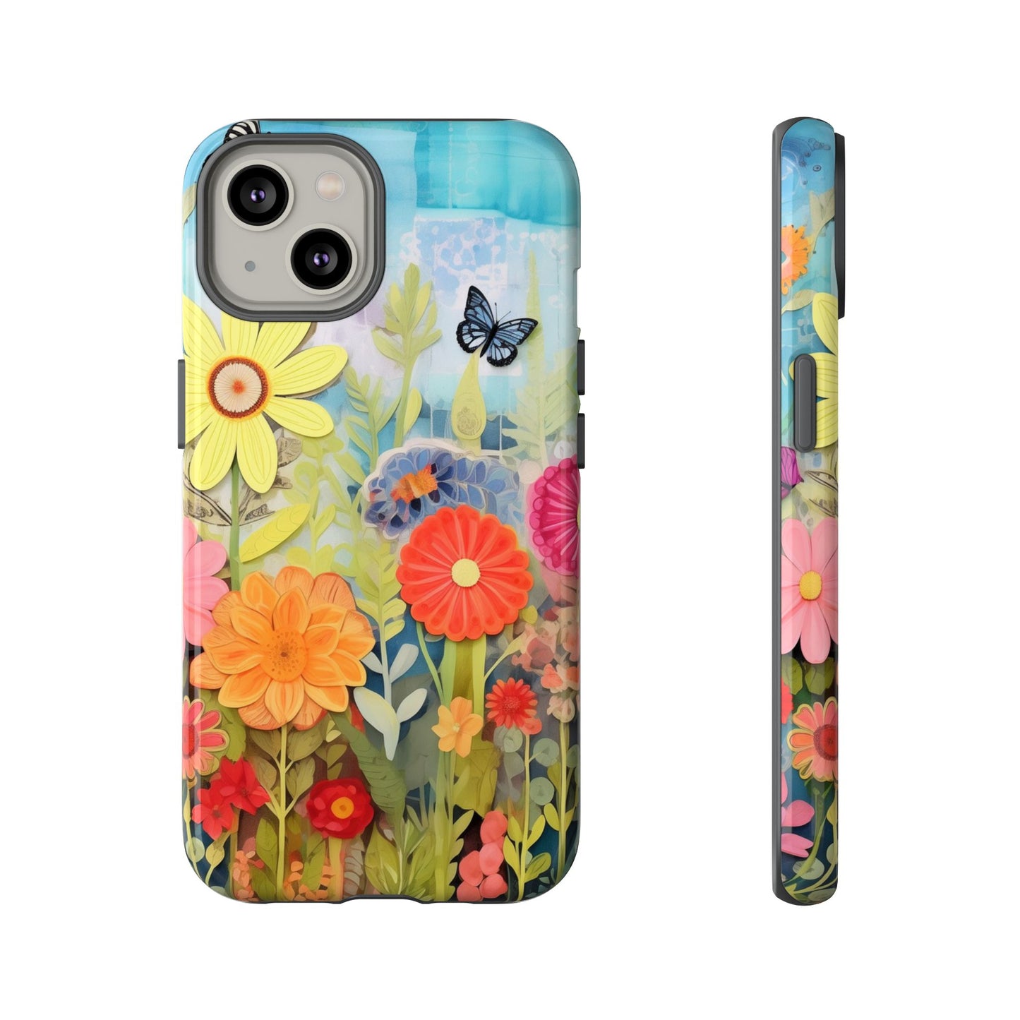 Whimsical Floral Garden phone case | Tough Case | 3d Floral Pattern | iPhone 17