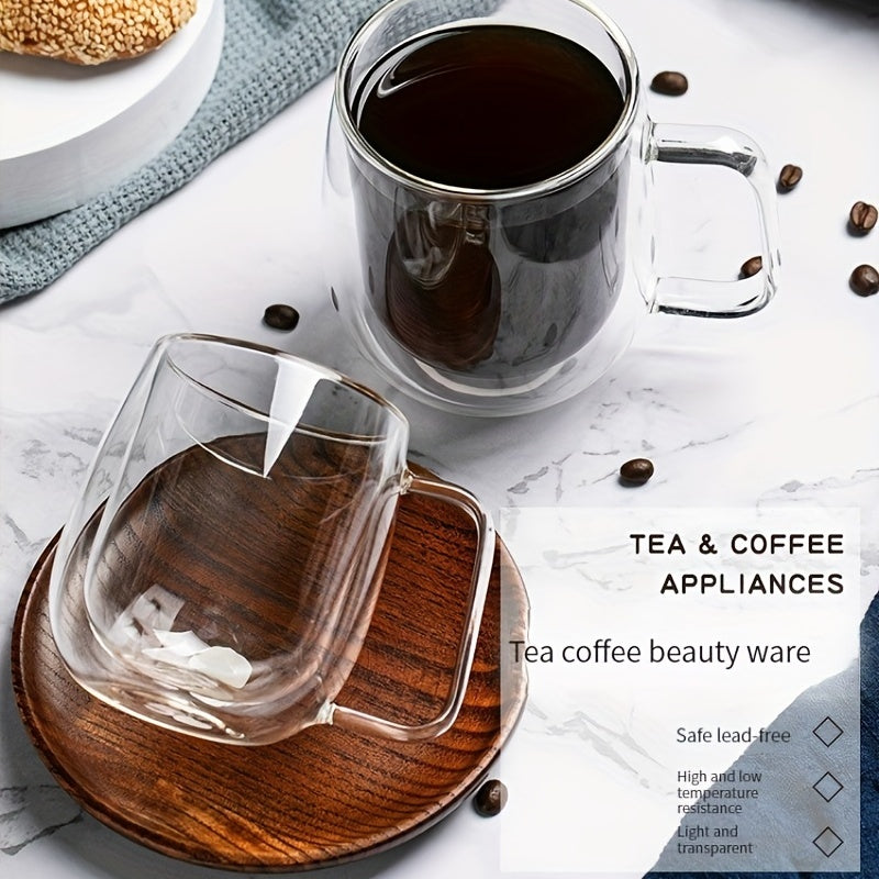 Double-Walled Glass Coffee Mug with Handle