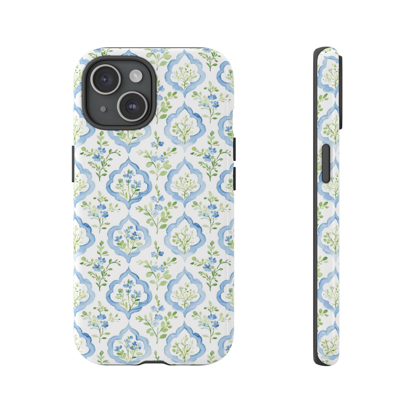 Blue Floral Damask phone case | Tough Case | iPhone 17