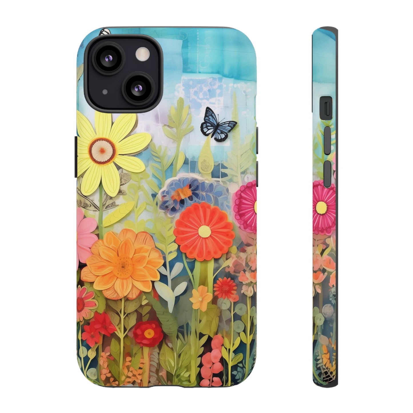 Whimsical Floral Garden phone case | Tough Case | 3d Floral Pattern | iPhone 17