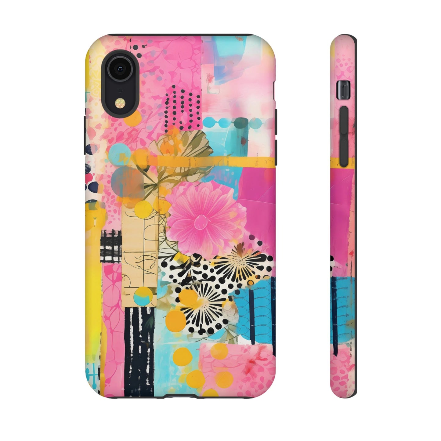 Pink Floral Abstract Phone Case | Tough Cases | iPhone 17