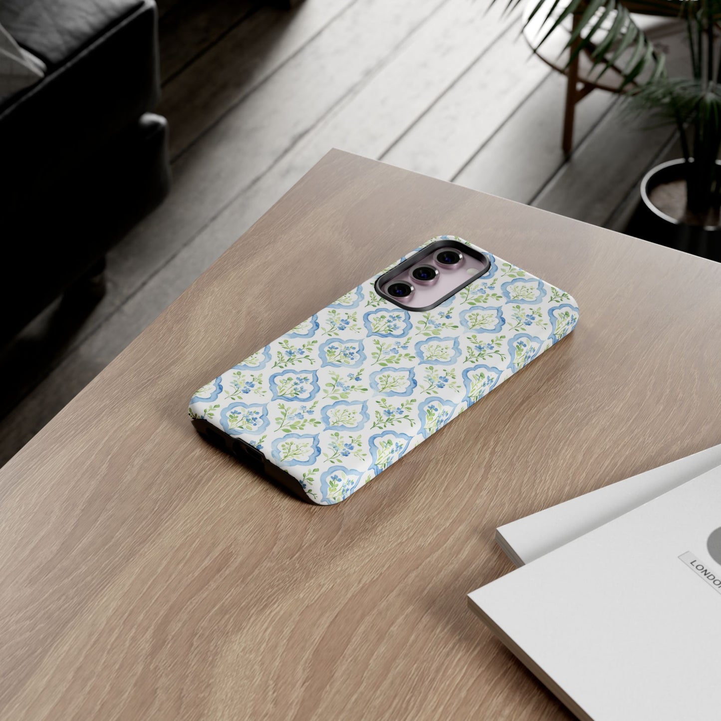 Blue Floral Damask phone case | Tough Case | iPhone 17