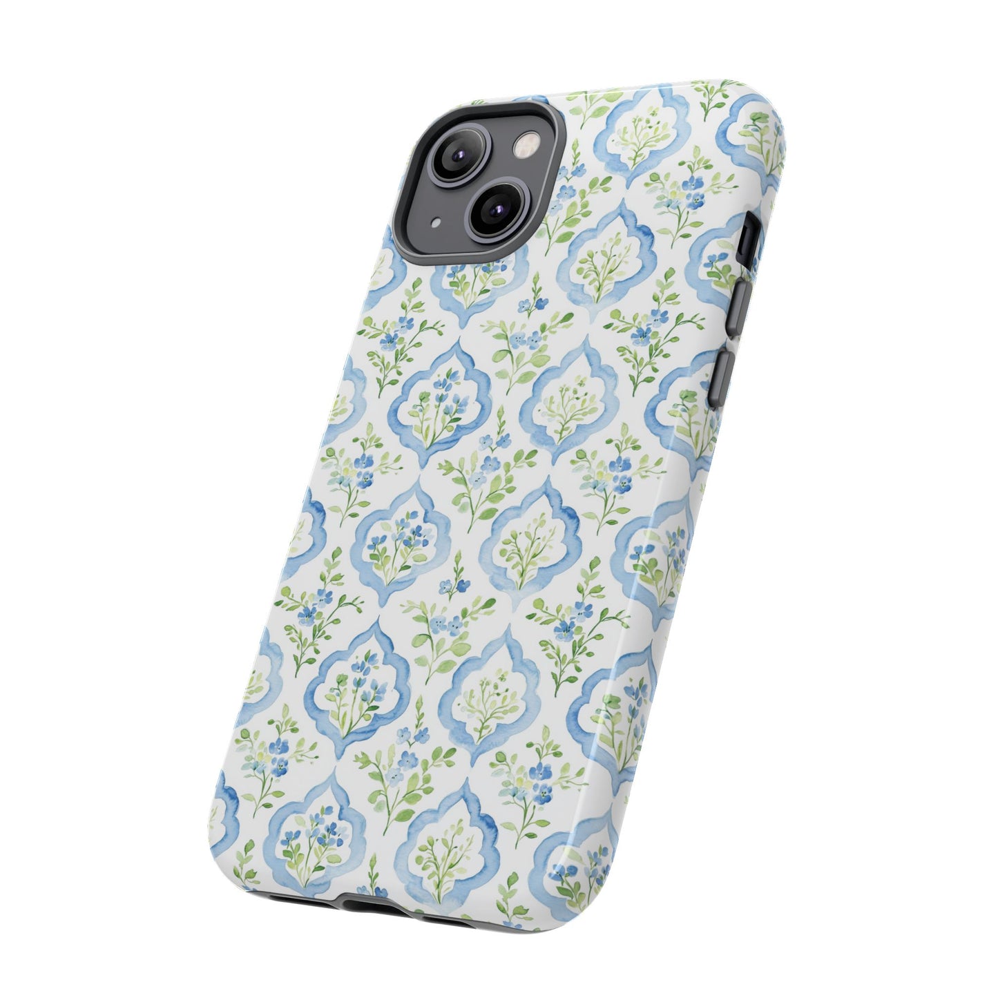 Blue Floral Damask phone case | Tough Case | iPhone 17