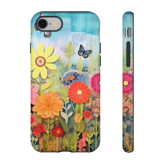 Whimsical Floral Garden phone case | Tough Case | 3d Floral Pattern | iPhone 17