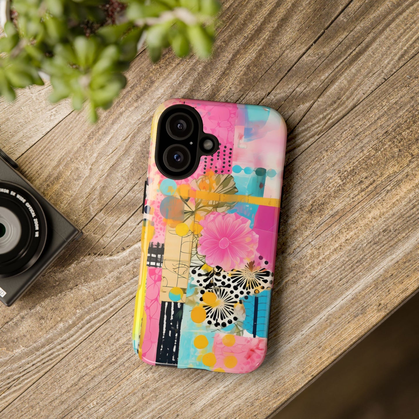 Pink Floral Abstract Phone Case | Tough Cases | iPhone 17