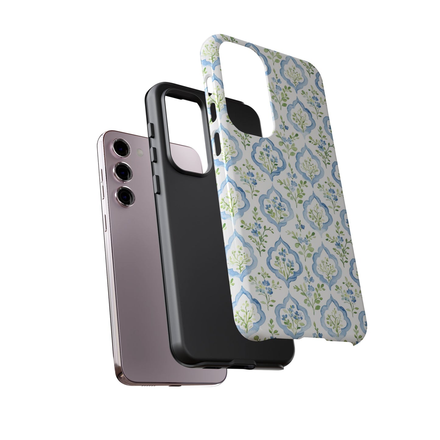 Blue Floral Damask phone case | Tough Case | iPhone 17