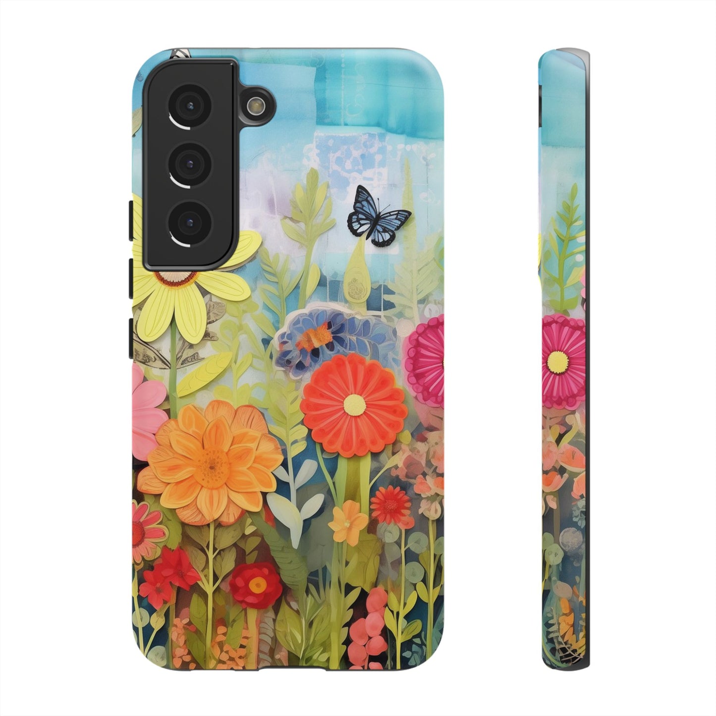 Whimsical Floral Garden phone case | Tough Case | 3d Floral Pattern | iPhone 17