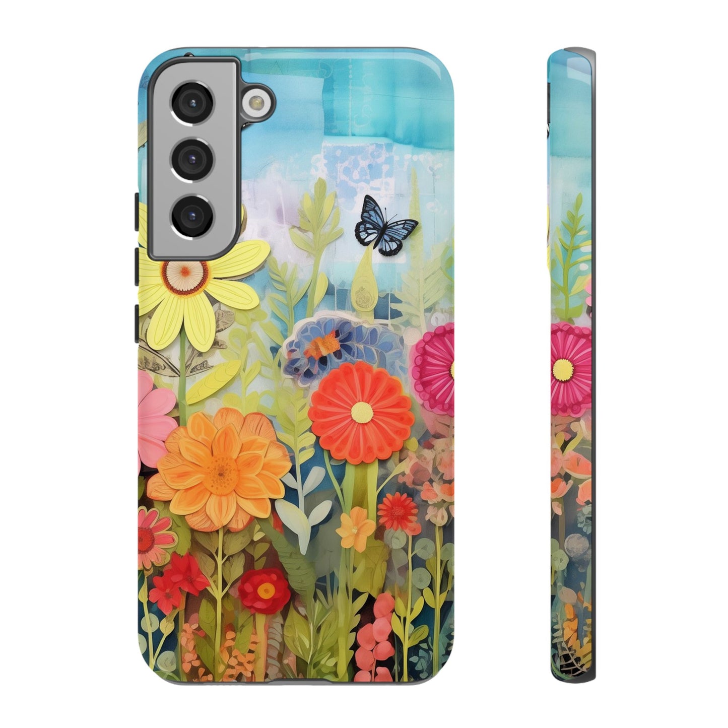 Whimsical Floral Garden phone case | Tough Case | 3d Floral Pattern | iPhone 17