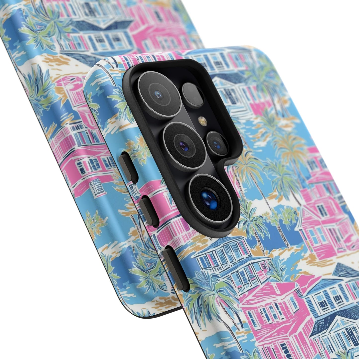 Tropical Beach Houses Tough Case | Palm Tree Coastal Phone Cover | iPhone 17