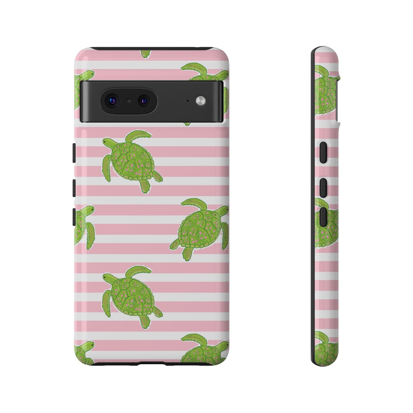 Green Sea Turtles Phone Case | Pink Stripes Tough Case | iPhone 17