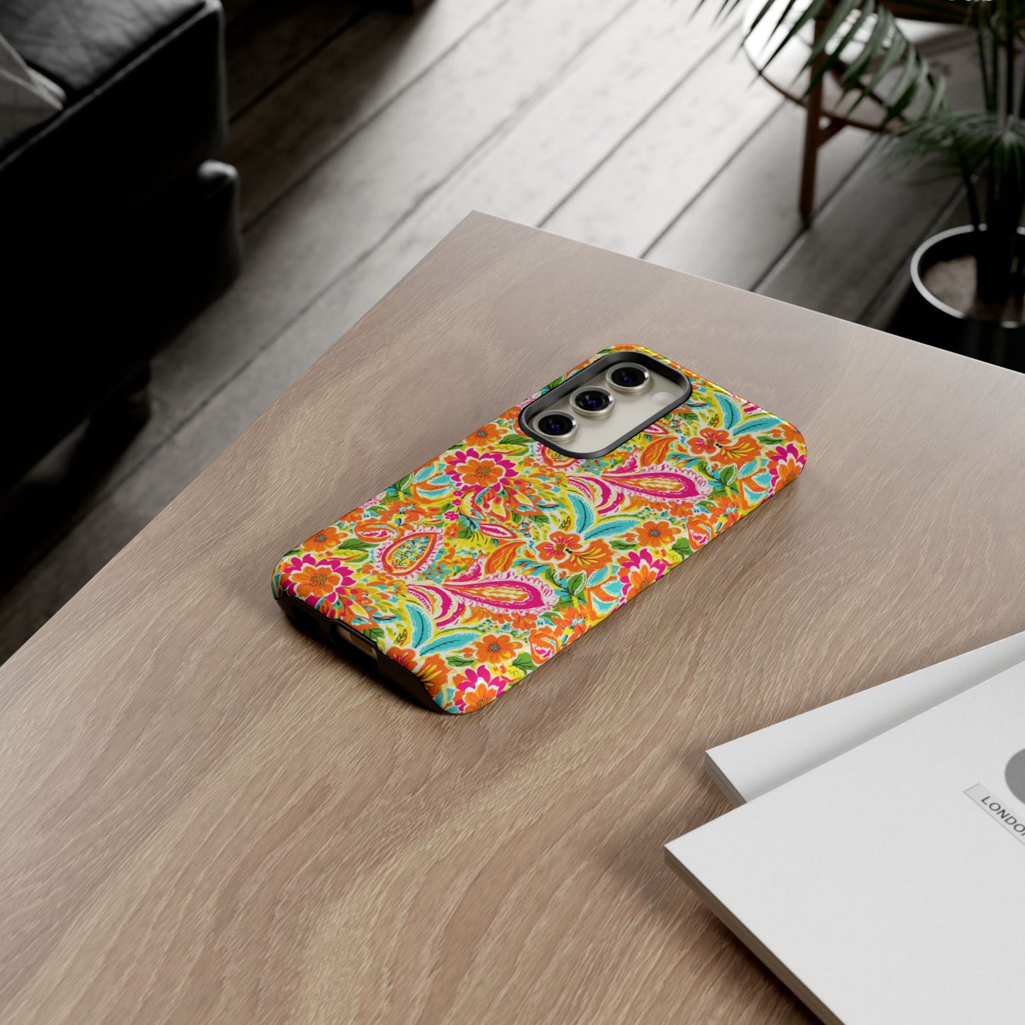 Vibrant Floral Paisley phone case | Tough Cases | Orange and Pink Floral | iPhone 17