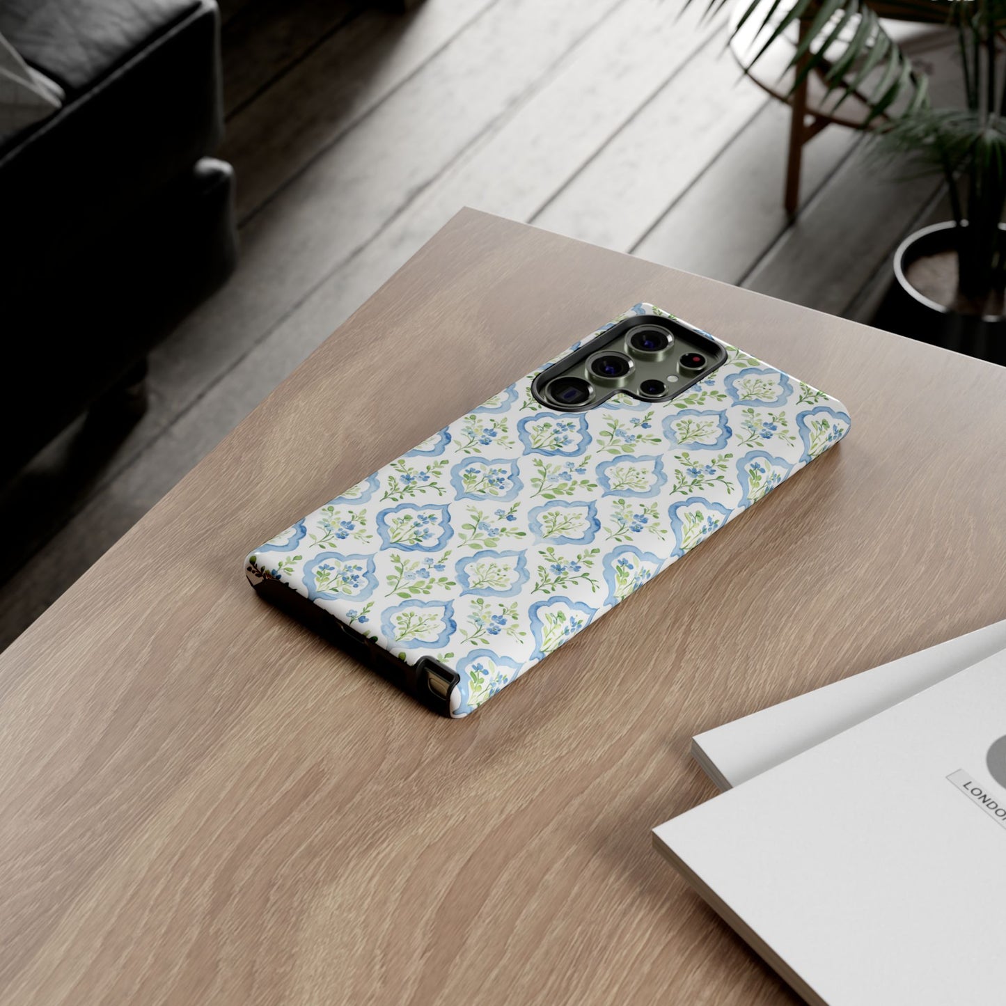 Blue Floral Damask phone case | Tough Case | iPhone 17