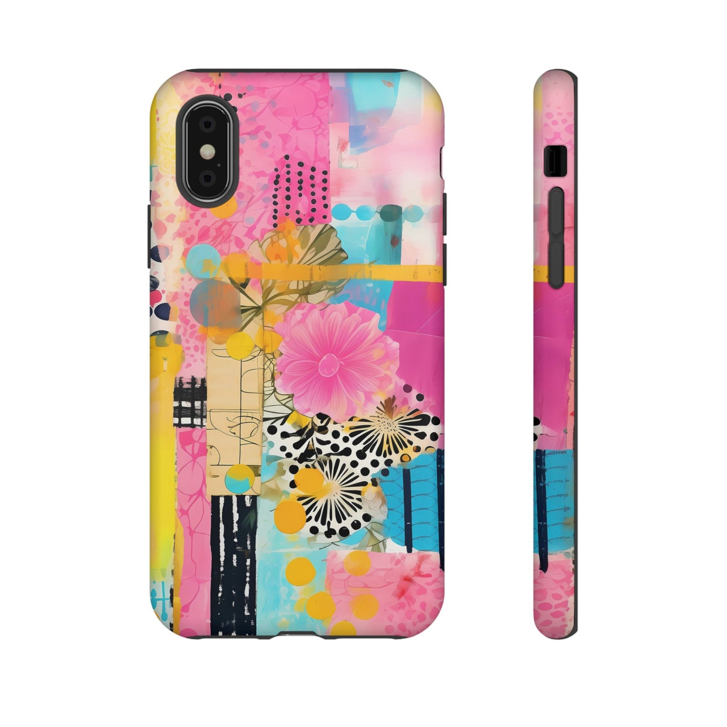 Pink Floral Abstract Phone Case | Tough Cases | iPhone 17