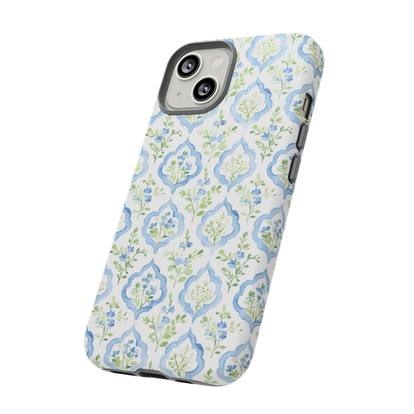 Blue Floral Damask phone case | Tough Case | iPhone 17