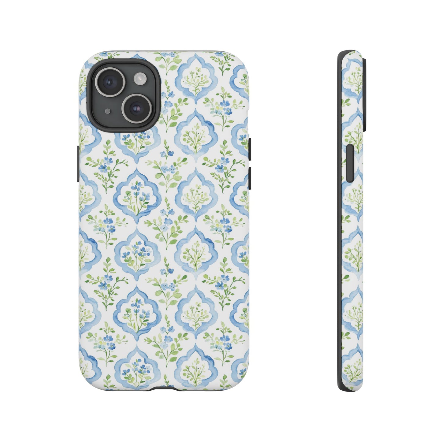 Blue Floral Damask phone case | Tough Case | iPhone 17