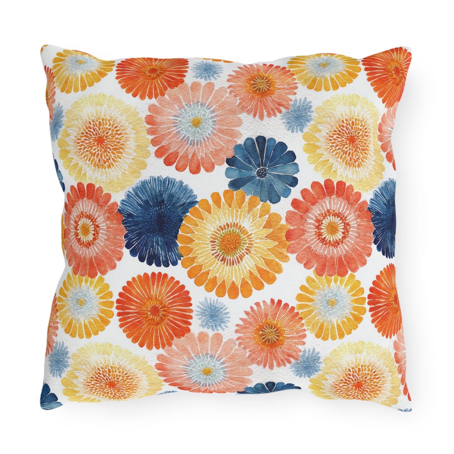 Bright Multicolor Abstract Tile Mosaic Outdoor Pillows