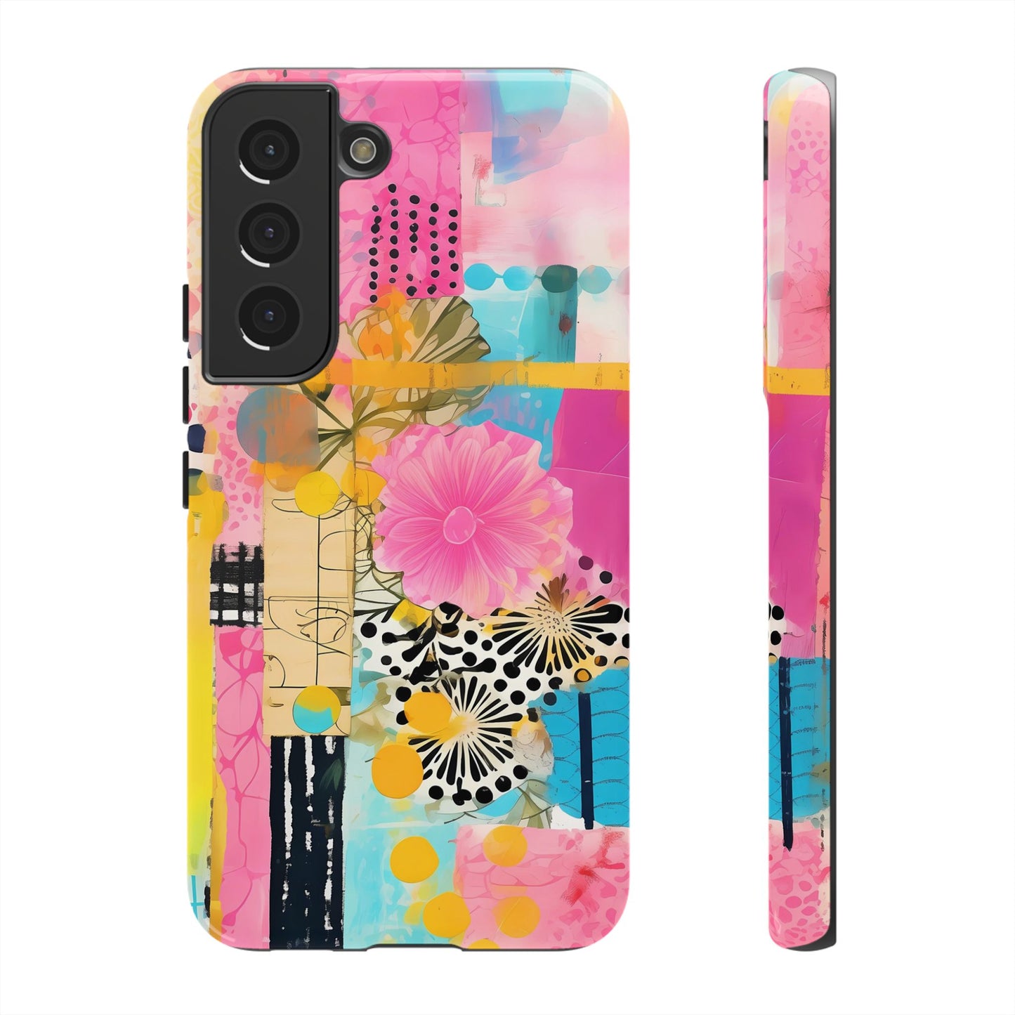 Pink Floral Abstract Phone Case | Tough Cases | iPhone 17
