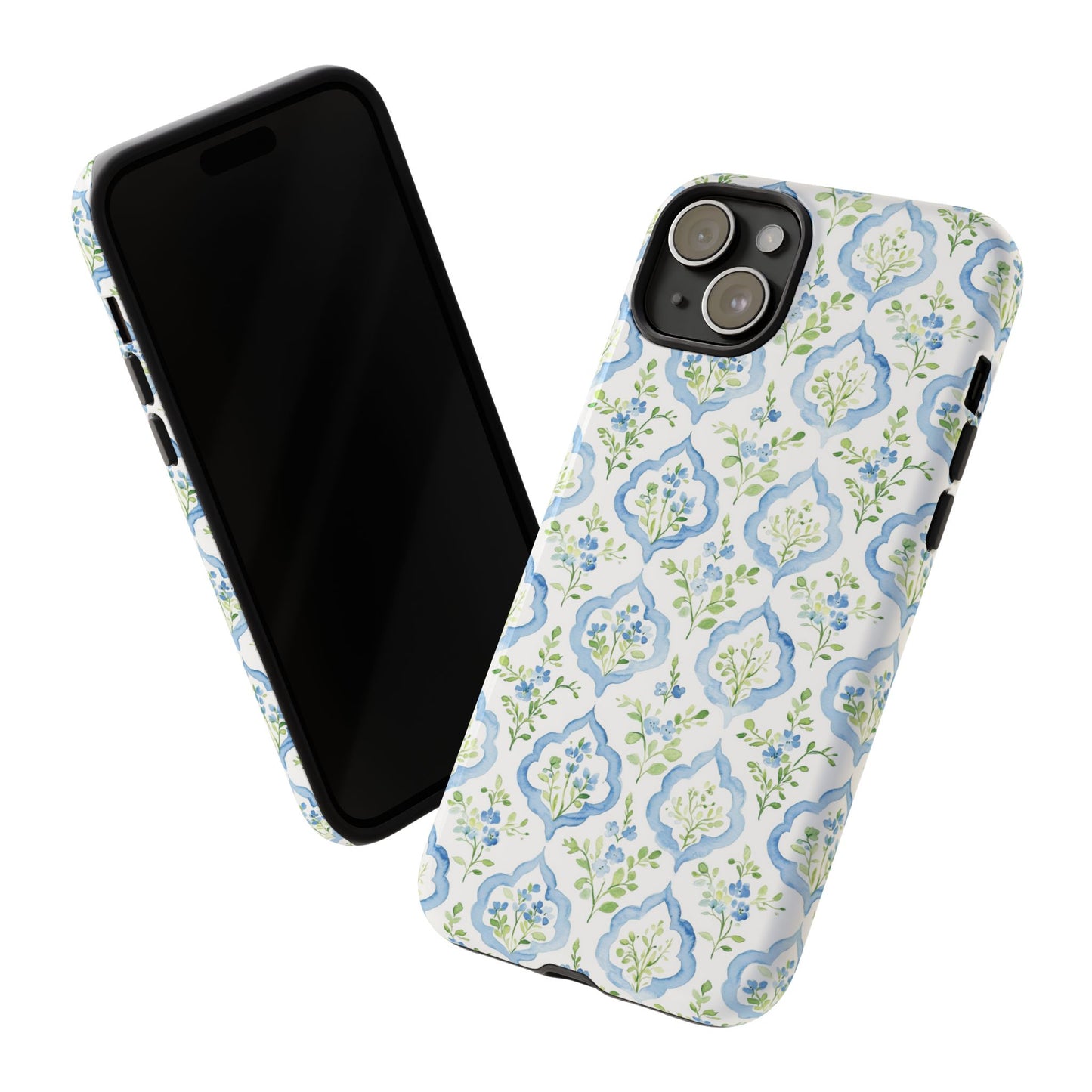 Blue Floral Damask phone case | Tough Case | iPhone 17