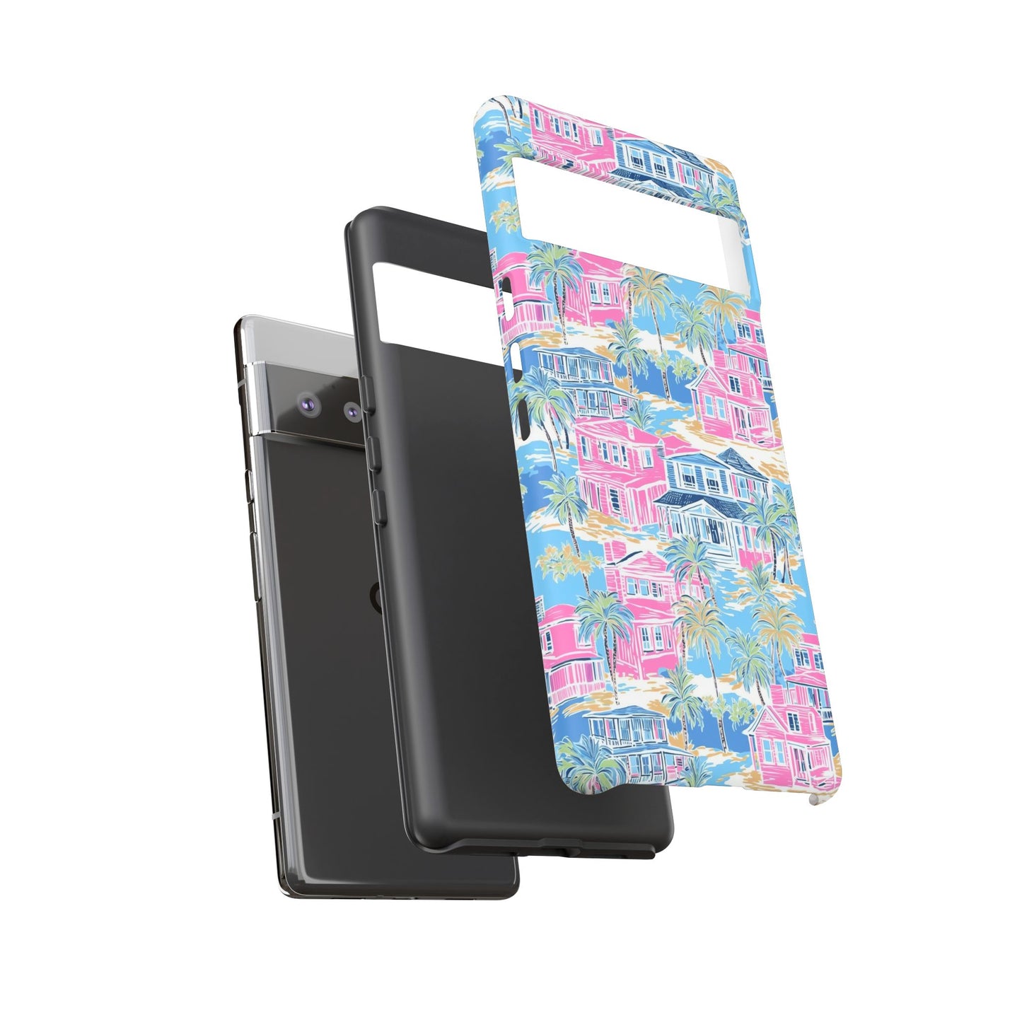 Tropical Beach Houses Tough Case | Palm Tree Coastal Phone Cover | iPhone 17