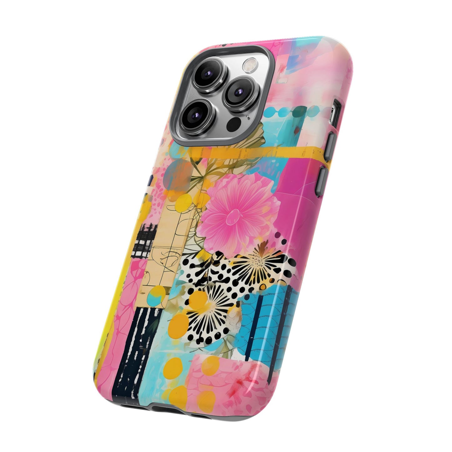 Pink Floral Abstract Phone Case | Tough Cases | iPhone 17