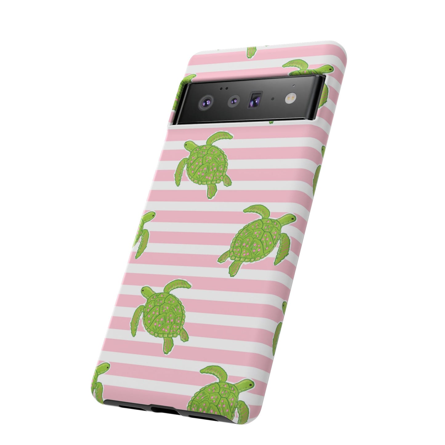 Green Sea Turtles Phone Case | Pink Stripes Tough Case | iPhone 17
