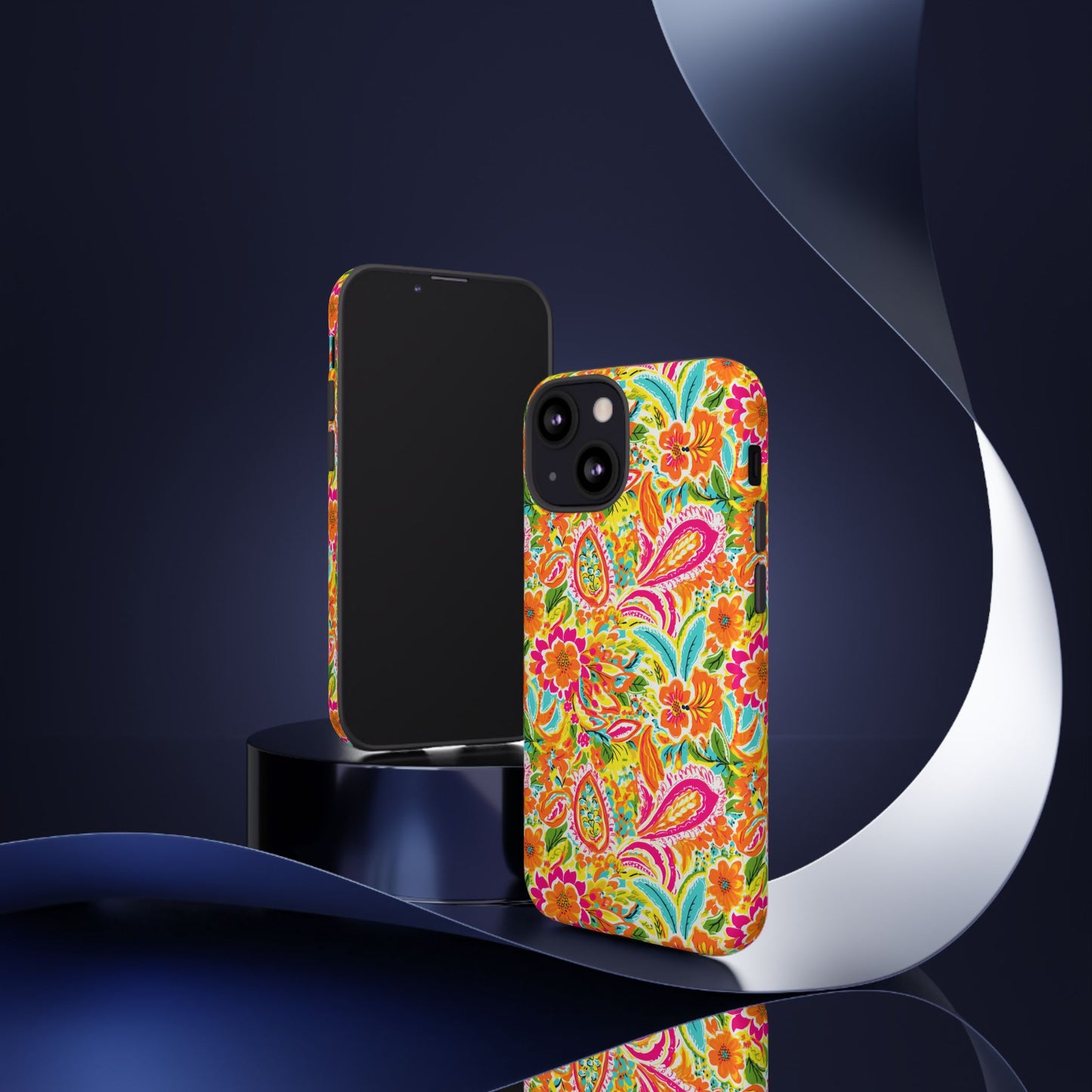 Vibrant Floral Paisley phone case | Tough Cases | Orange and Pink Floral | iPhone 17